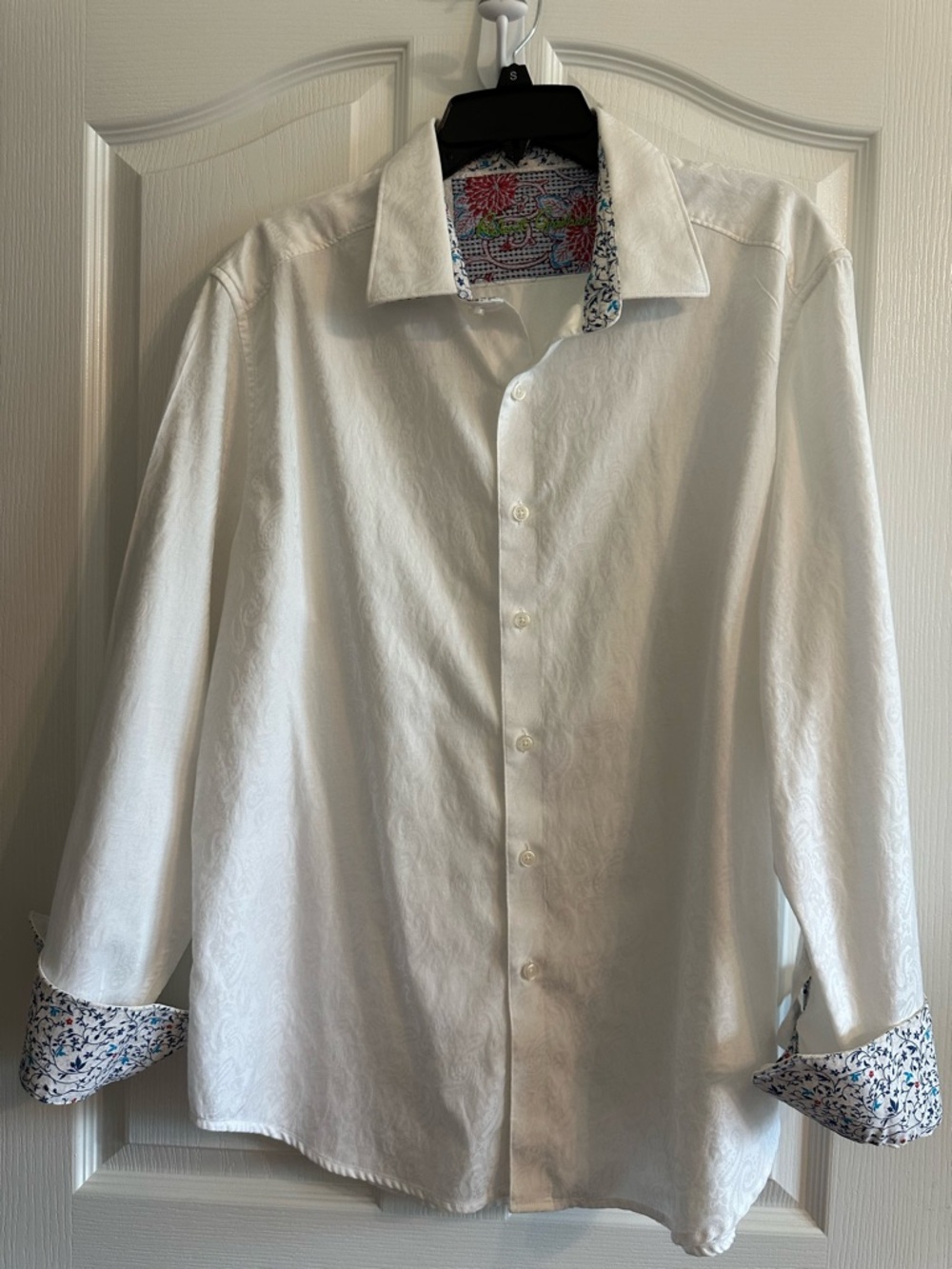 Robert Graham White Textured Paisley Button-Down Shirt